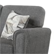 Loi Sofa w 2 Pillows- Flared Arms- Dark Gray Chenille- Black 85 Inch