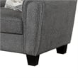 Loi Sofa w 2 Pillows- Flared Arms- Dark Gray Chenille- Black 85 Inch