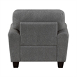 Loi Accent Chair- Flared Arms- Foam Cushions- Dark Gray Chenille- Black