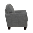Loi Accent Chair- Flared Arms- Foam Cushions- Dark Gray Chenille- Black
