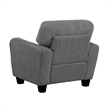 Loi Accent Chair- Flared Arms- Foam Cushions- Dark Gray Chenille- Black