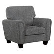 Loi Accent Chair- Flared Arms- Foam Cushions- Dark Gray Chenille- Black