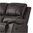 Drake Manual Double Reclining Loveseat- Foam Cushions- Brown Faux Leather