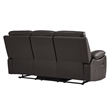 Drake Manual Double Reclining Sofa- Foam Cushions- Brown Faux Leather