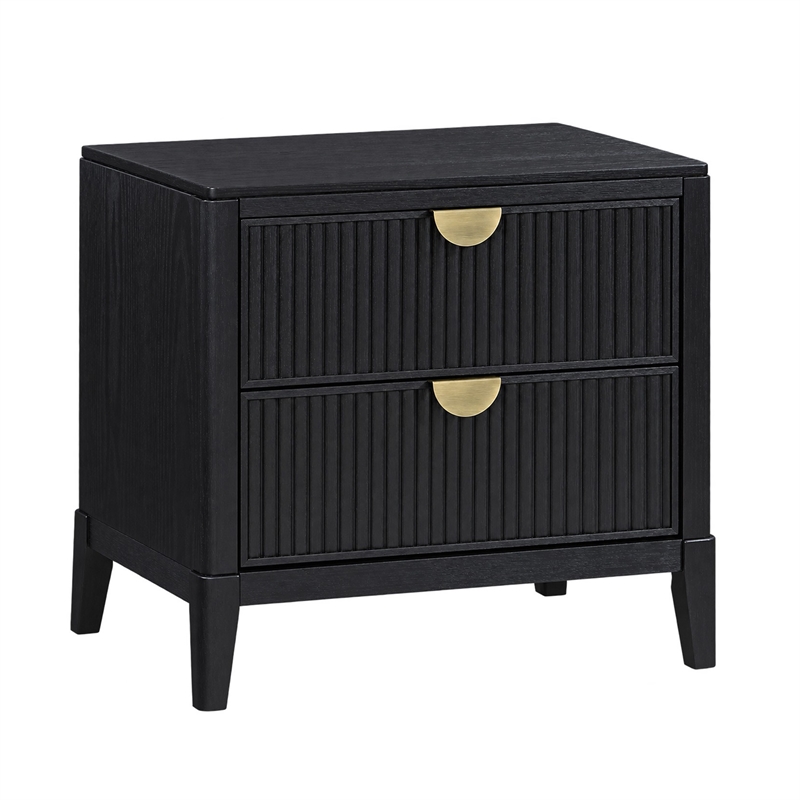 California King Bedroom Set- Black and Gold- 3 Piece Set with 2 Nightstands