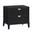 California King Bedroom Set- Black and Gold- 3 Piece Set with 2 Nightstands