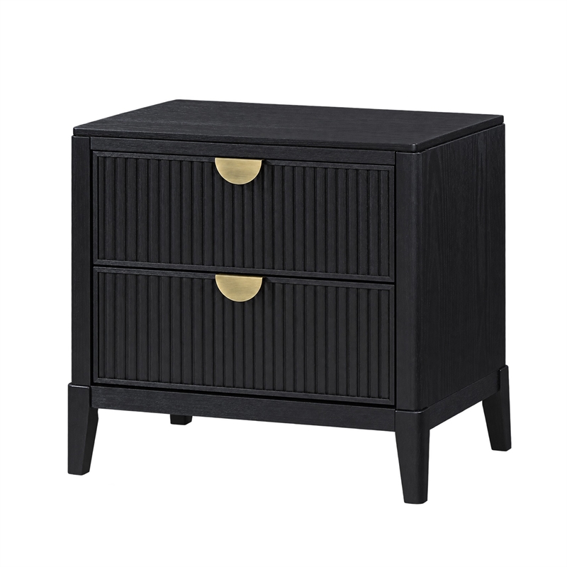 California King Bedroom Set- Black and Gold- 3 Piece Set with 2 Nightstands