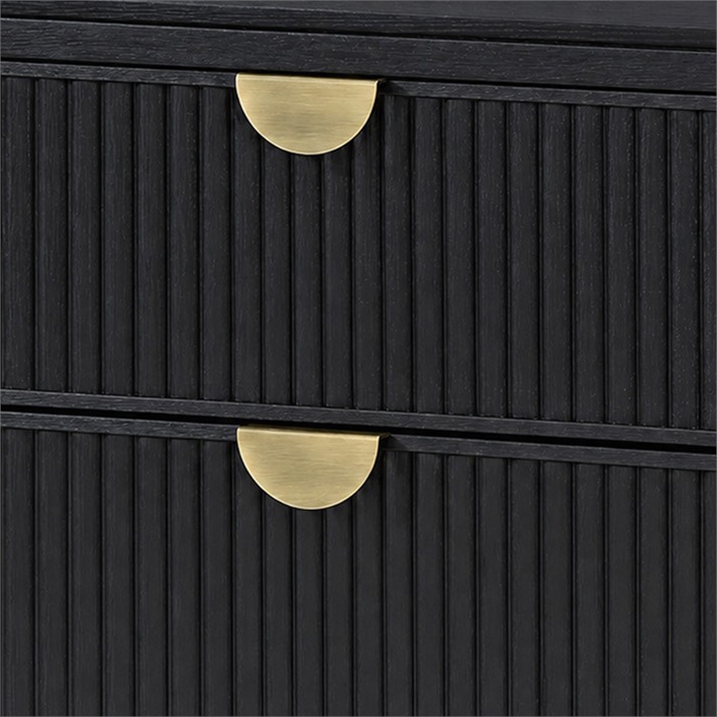 California King Bedroom Set- Black and Gold- 3 Piece Set with 2 Nightstands