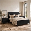 California King Bedroom Set- Black and Gold- 3 Piece Set with 2 Nightstands