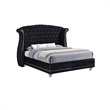 Queen Bedroom Set- Upholstered Design- Black- 2 Piece Set with Nightstand