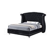 Queen Bedroom Set- Upholstered Design- Black- 2 Piece Set with Nightstand