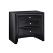 Queen Bedroom Set- Upholstered Design- Black- 2 Piece Set with Nightstand