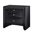 Queen Bedroom Set- Upholstered Design- Black- 2 Piece Set with Nightstand