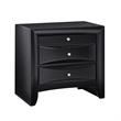 Queen Bedroom Set- Upholstered- Black- 3 Piece Set with 2 Nightstands