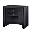 Queen Bedroom Set- Upholstered- Black- 3 Piece Set with 2 Nightstands