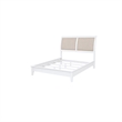 Queen Bedroom Set- White and Beige- 2 Piece Set with Nightstand