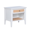Queen Bedroom Set- White and Beige- 2 Piece Set with Nightstand