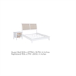 Queen Bedroom Set- White and Beige- 2 Piece Set with Nightstand
