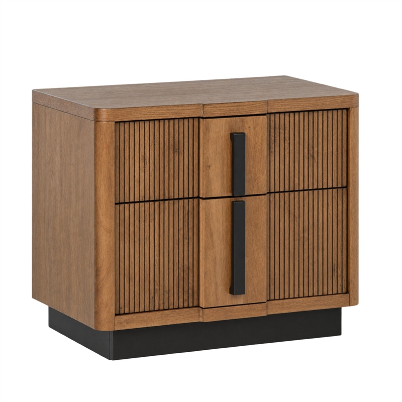 king bedroom set- storage- brown and black- 2 piece set with nightstand