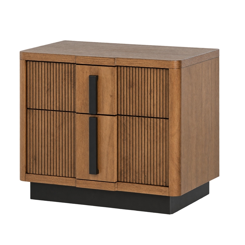 king bedroom set- storage- brown and black- 2 piece set with nightstand