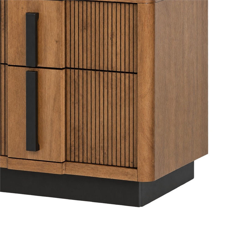 king bedroom set- storage- brown and black- 2 piece set with nightstand
