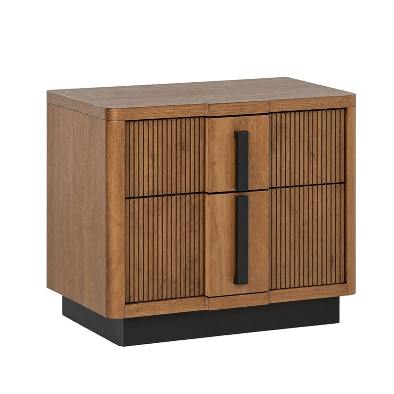 King Bedroom Set- Brown and Black- 3 Piece Set with 2 Nightstands