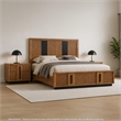King Bedroom Set- Brown and Black- 3 Piece Set with 2 Nightstands