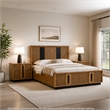 King Bedroom Set- Brown and Black- 3 Piece Set with 2 Nightstands