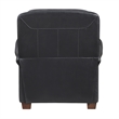 Ronny Push-Back Reclining Chair with Nailhead Trim- Black Genuine Leather