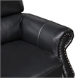 Ronny Push-Back Reclining Chair with Nailhead Trim- Black Genuine Leather