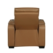 Fiya Power Reclining LED Chair- USB and Cup Holders- Brown Faux Leather