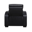 Fiya Power Reclining LED Chair- USB and Cup Holders- Black Faux Leather