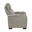 Akon Power Recliner- Heat Massage- USB- LED Light- Gray Genuine Leather