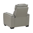 Akon Power Recliner- Heat Massage- USB- LED Light- Gray Genuine Leather
