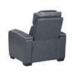 Akon Power Recliner- Heat Massage- USB- LED Light- Blue Genuine Leather