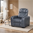Akon Power Recliner- Heat Massage- USB- LED Light- Blue Genuine Leather