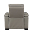 Cyrus Power Recliner- Headrest- Heat Massage- USB Ports- LED- Gray Leather