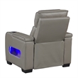 Cyrus Power Recliner- Headrest- Heat Massage- USB Ports- LED- Gray Leather