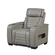 Cyrus Power Recliner- Headrest- Heat Massage- USB Ports- LED- Gray Leather
