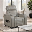 Cyrus Power Recliner- Headrest- Heat Massage- USB Ports- LED- Gray Leather