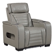 Cyrus Power Recliner- Headrest- Heat Massage- USB Ports- LED- Gray Leather