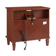Cyna Nightstand with USB Ports- 2 Drawers and Shelf- Walnut Brown Wood