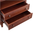 Cyna Nightstand with USB Ports- 2 Drawers and Shelf- Walnut Brown Wood