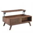 Dolly Mid-Century Lift Top Coffee Table- Hidden Storage- Walnut MDF 39 Inch