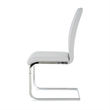Waldy Dining Chairs- Chrome Metal Base- Set of 2- Gray Faux Leather