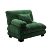 Erico Modular Sofa with Pillows and LSF Arm- Green Chenille 47 Inch