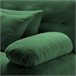 Erico Modular Sofa with Pillows and LSF Arm- Green Chenille 47 Inch