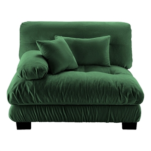 Erico Modular Sofa with Pillows and LSF Arm- Green Chenille 47 Inch
