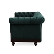 Veso Chesterfield Loveseat- Tufted Velvet- Forest Green- 60 Inch
