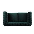 Veso Chesterfield Loveseat- Tufted Velvet- Forest Green- 60 Inch